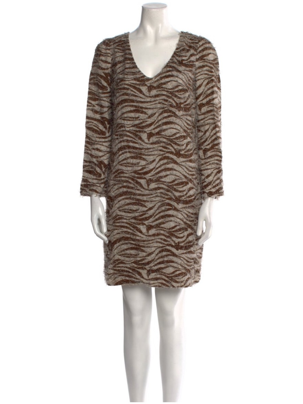 Gianfranco Ferre Brown Zebra Shift Dress